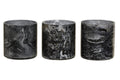 Set of 3 Grey Marble Effect Tealight Holders | Garan