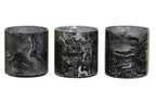 Set of 3 Grey Marble Effect Tealight Holders | Garan