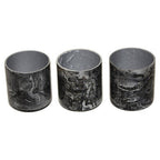 Set of 3 Grey Marble Effect Tealight Holders | Garan