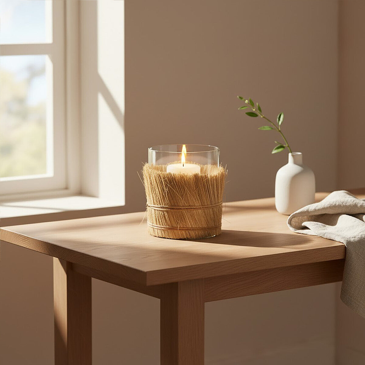 Natural Medium Candle Holder | Kuta
