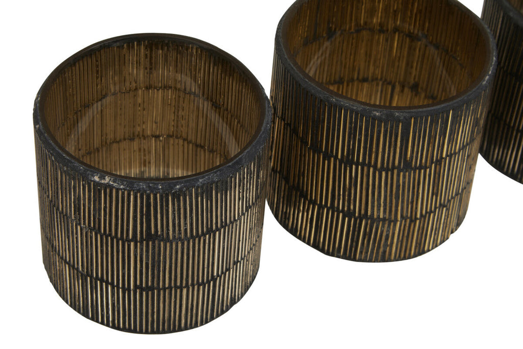 Set of 3 Mosaic Glass Tealight Holders | Gaia