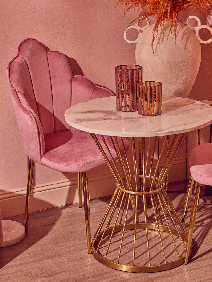 Pink Antique Finish Small Candle Holder | Gaia