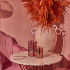 Pink Antique Finish Small Candle Holder | Gaia