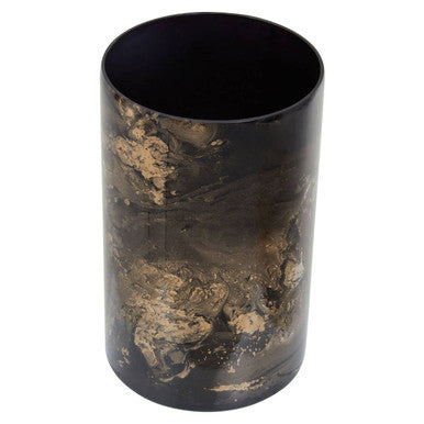 Black and Gold Marble Effect Large Candle Holder | Gaia