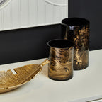 Black and Gold Marble Effect Large Candle Holder | Gaia