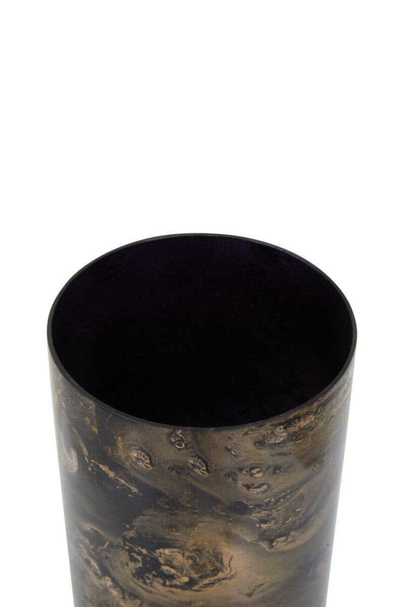 Black and Gold Marble Effect Small Candle Holder | Gaia