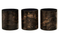 Set of 3 Black and Gold Tealight Holders | Gaia