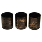 Set of 3 Black and Gold Tealight Holders | Gaia