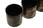 Set of 3 Black and Gold Tealight Holders | Gaia