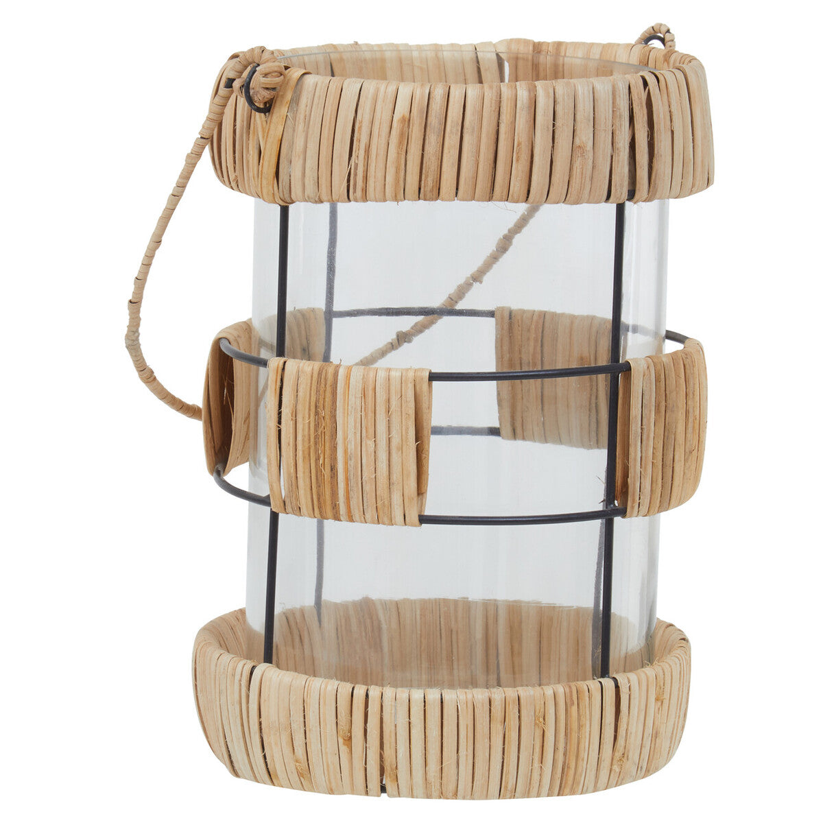 Natural and Black Large Lantern | Kuta
