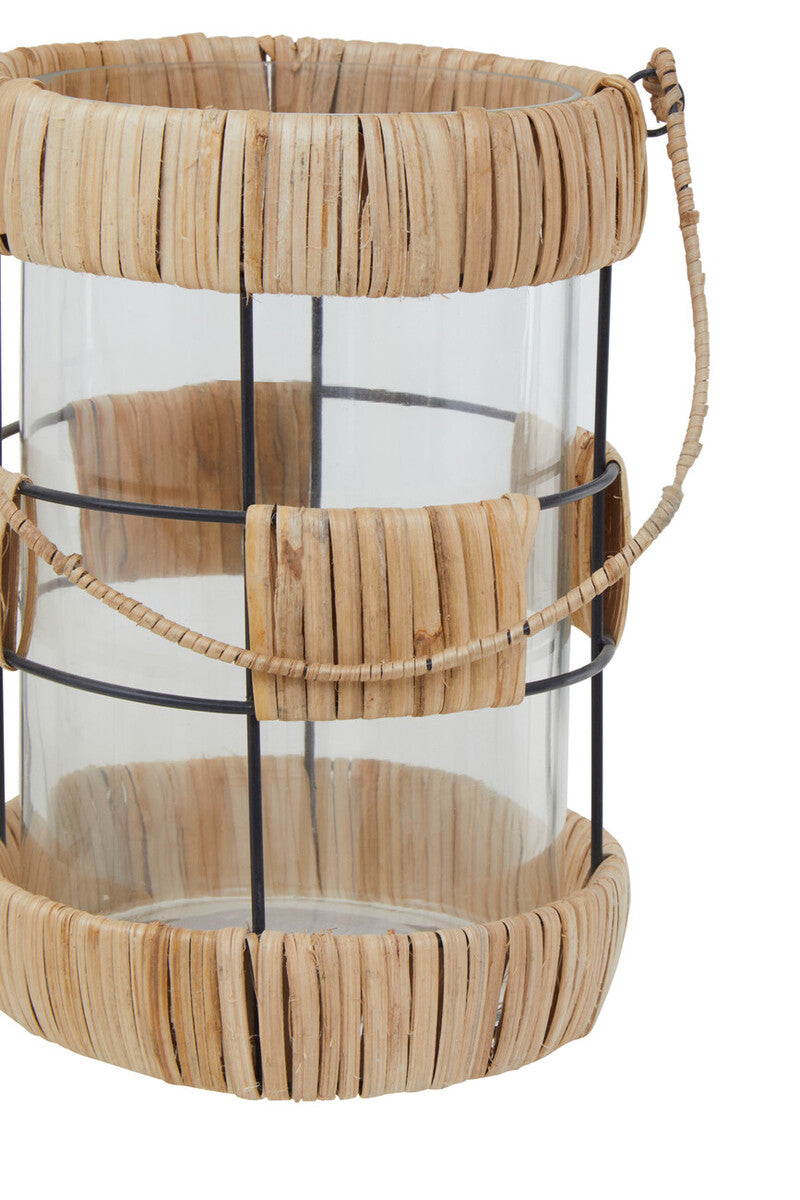 Natural and Black Large Lantern | Kuta