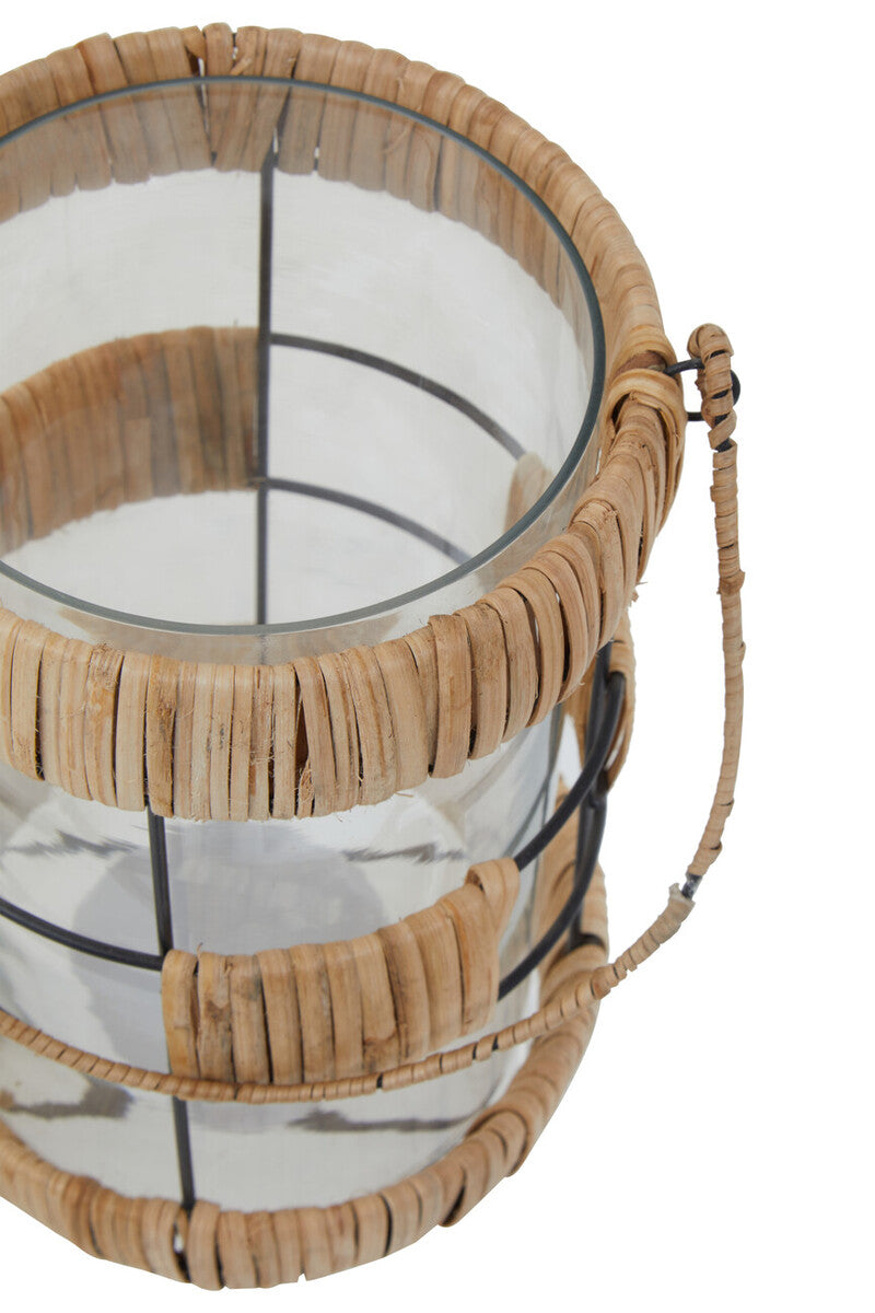 Natural and Black Large Lantern | Kuta