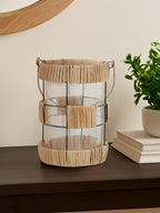 Natural and Black Large Lantern | Kuta