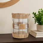 Natural and Black Large Lantern | Kuta