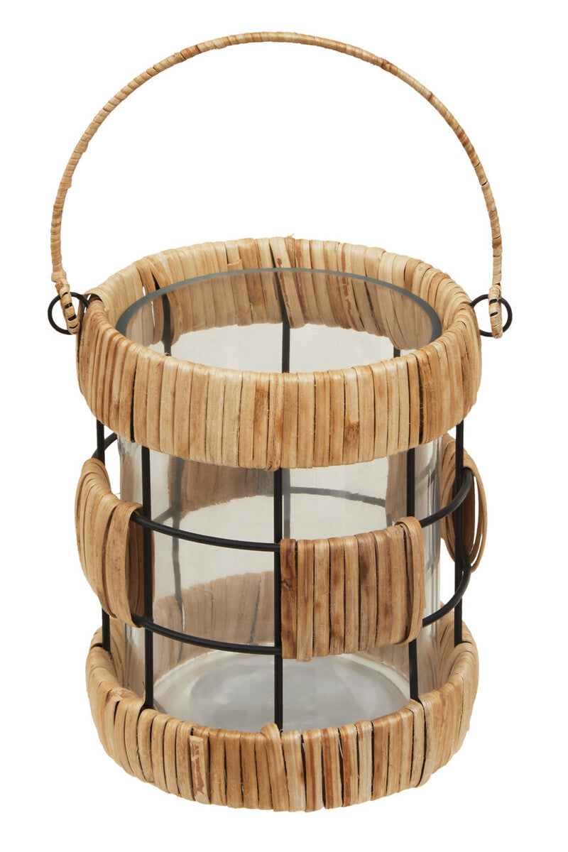 Natural and Black Small Lantern | Kuta