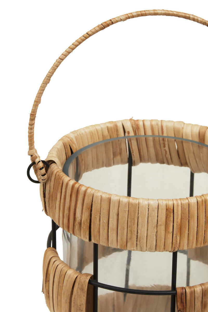 Natural and Black Small Lantern | Kuta