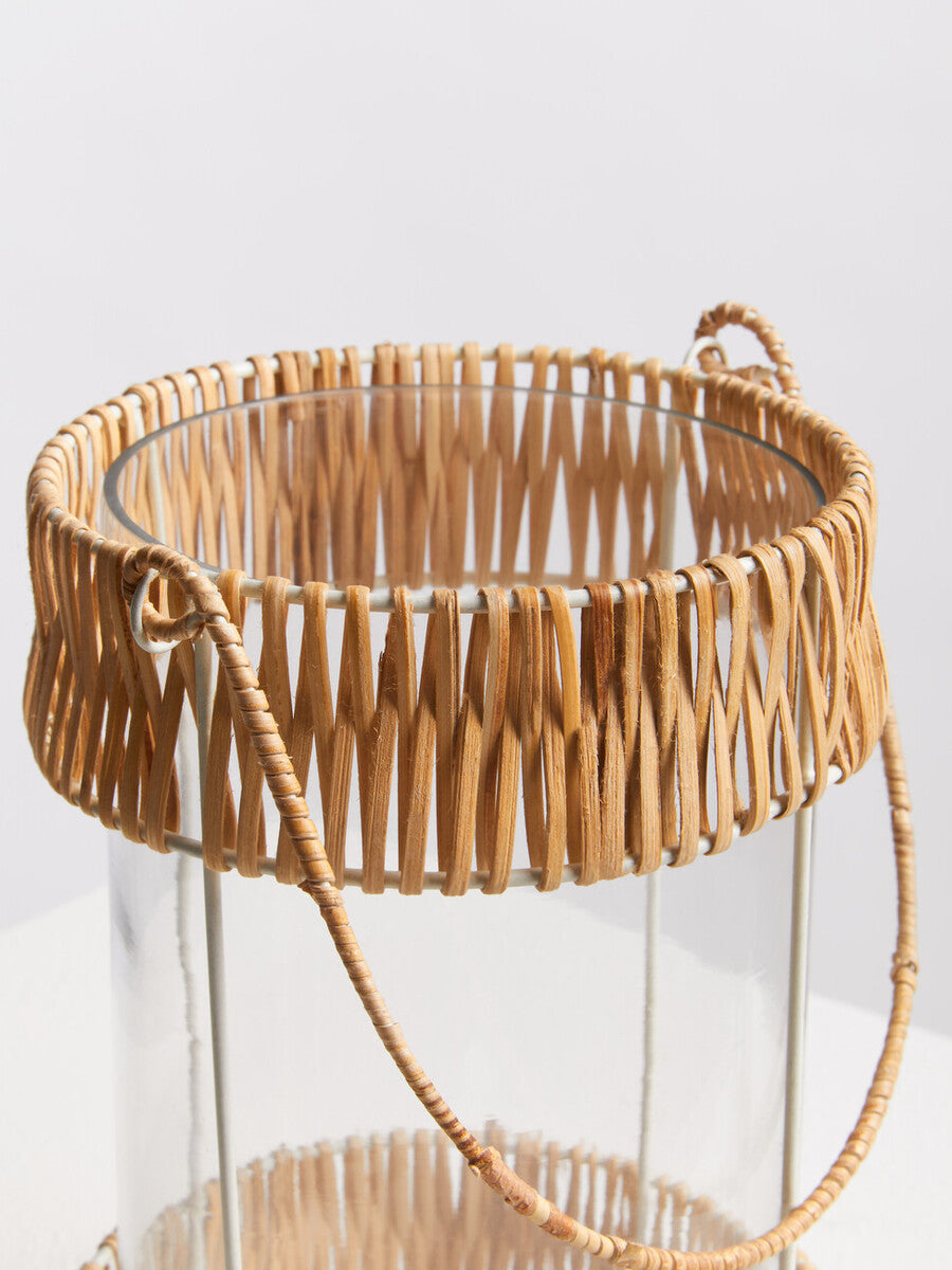 Natural and White Large Lantern | Kuta
