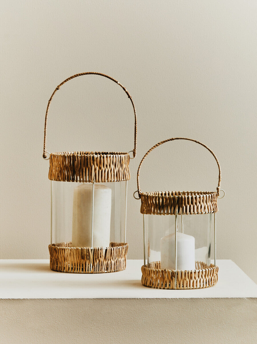 Natural and White Small Lantern | Kuta