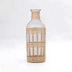 Natural Cane and Glass Large Vase | Kuta