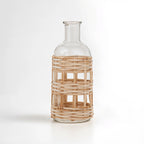 Natural Cane and Glass Small Vase | Kuta
