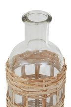 Natural Cane and Glass Small Vase | Kuta