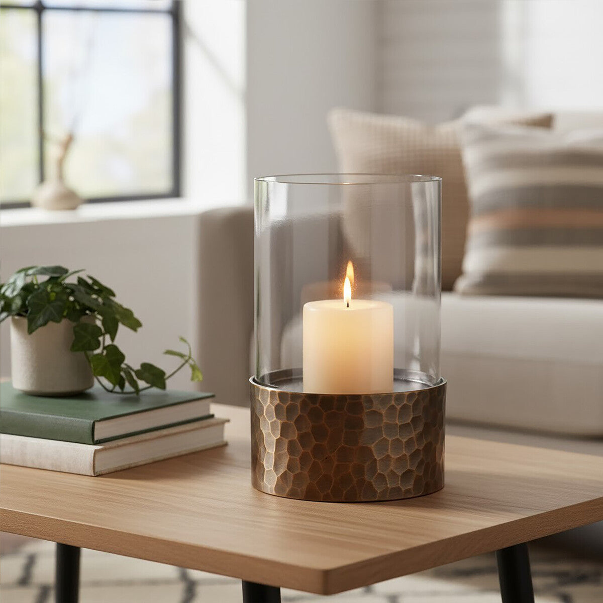 Small Antique Gold Candle Holder | Akola