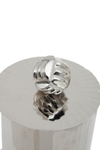 Large Vertical Textured Silver Metal Trinket Box | Amreli