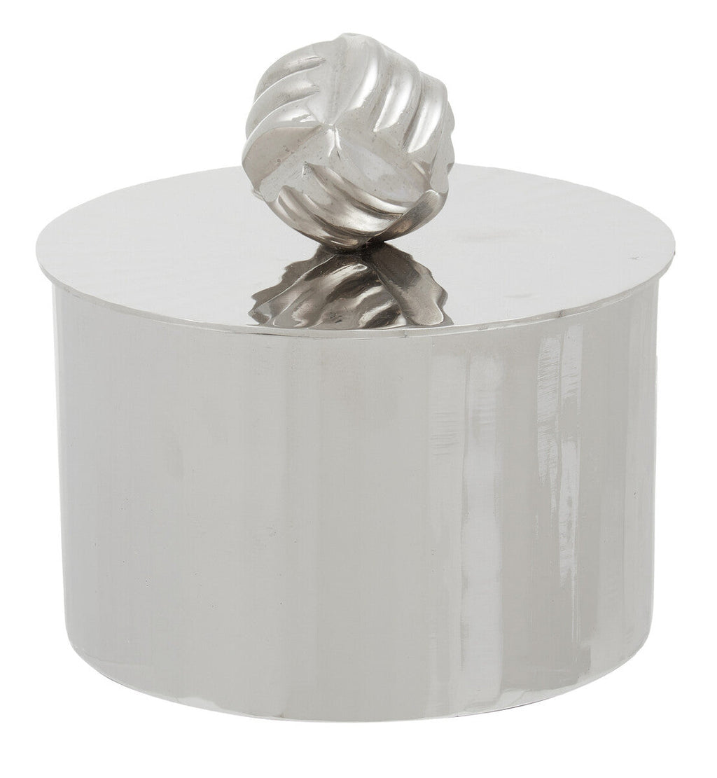 Small Vertical Textured Silver Metal Trinket Box | Amreli