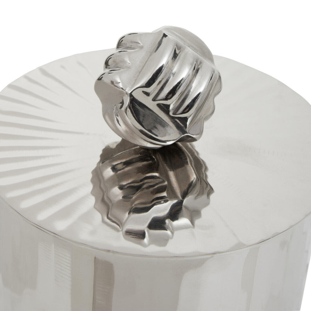Small Vertical Textured Silver Metal Trinket Box | Amreli