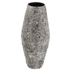 Large Silver Textured Metal Vase | Akola