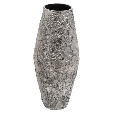 Large Silver Textured Metal Vase | Akola