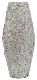 Large Silver Textured Metal Vase | Akola
