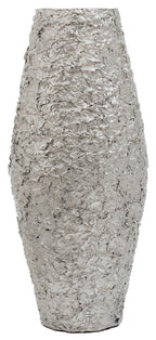 Large Silver Textured Metal Vase | Akola