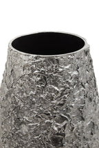 Large Silver Textured Metal Vase | Akola