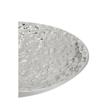 Akola Silver Textured Decorative Bowl | Horn