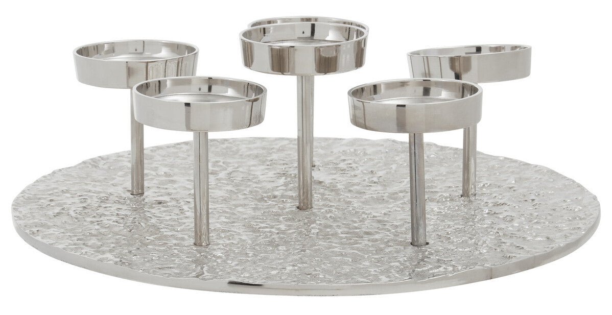 Silver Round 6 Pillar Candle Holder | Akola