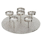 Silver Round 6 Pillar Candle Holder | Akola