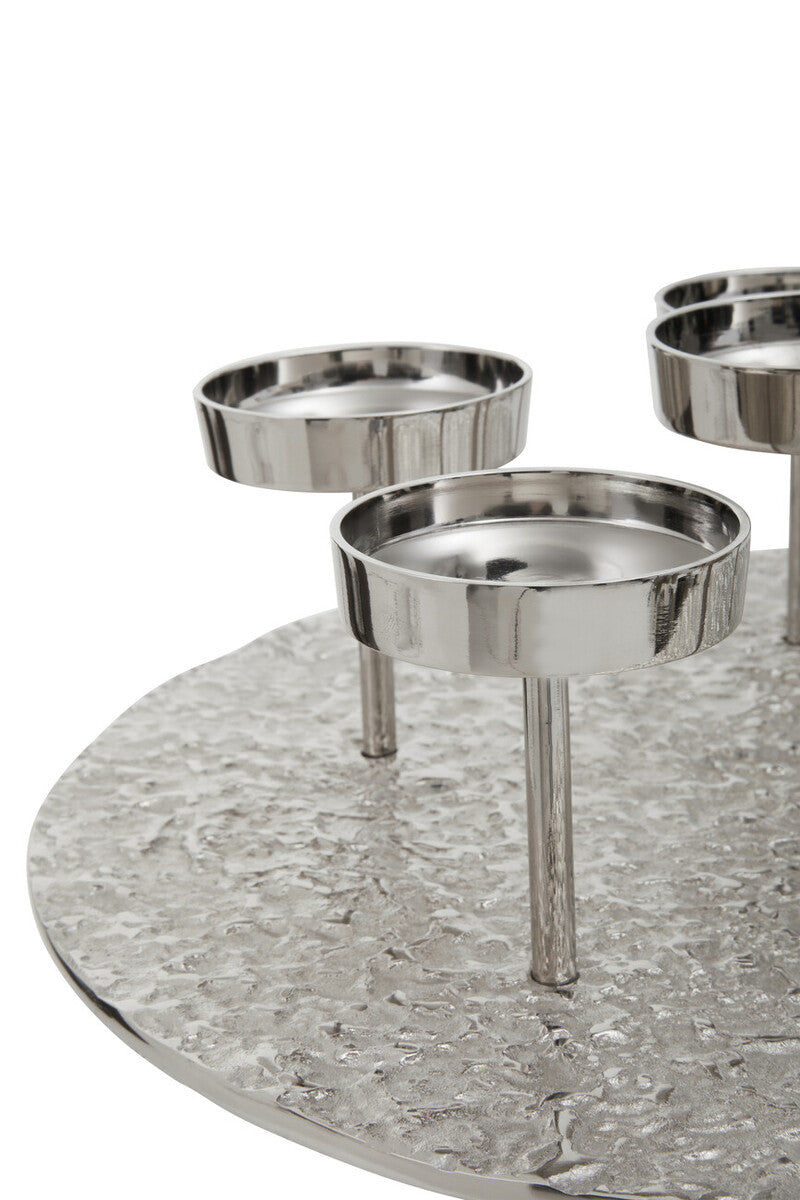 Silver Round 6 Pillar Candle Holder | Akola