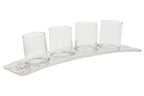 Curved 4 Tealight Holder in Silver | Akola
