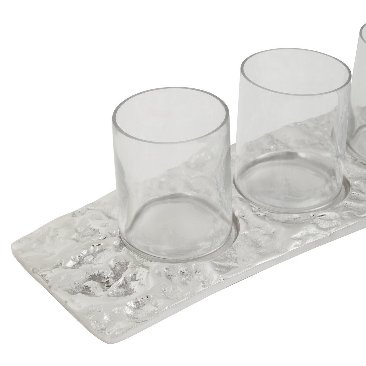 Curved 4 Tealight Holder in Silver | Akola