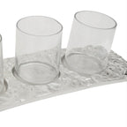 Curved 4 Tealight Holder in Silver | Akola