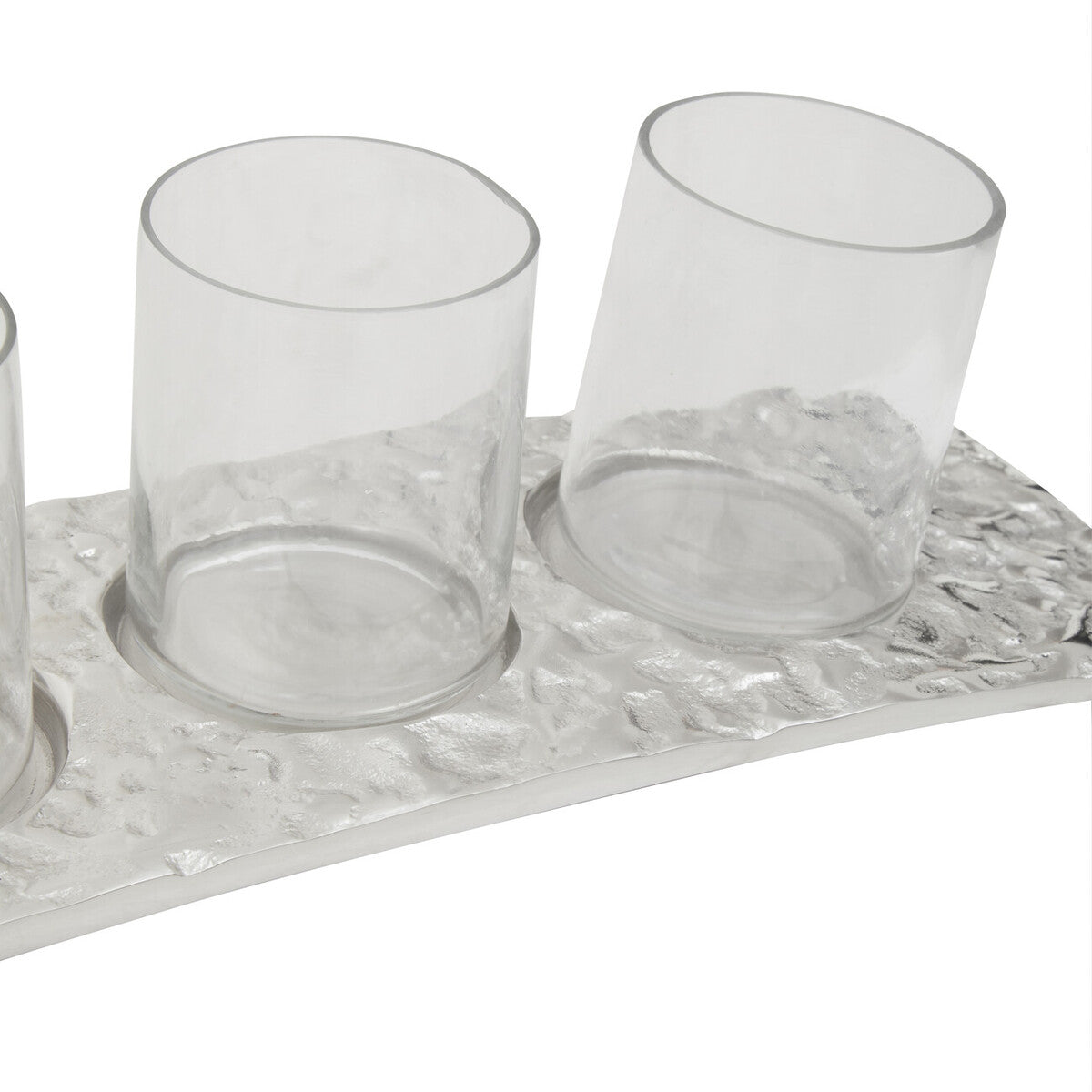 Curved 4 Tealight Holder in Silver | Akola