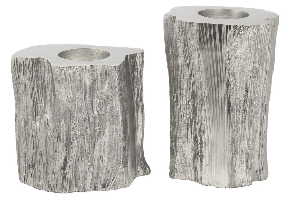 Set Of Two Silver Tealight Holders | Akola