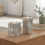 Set Of Two Silver Tealight Holders | Akola