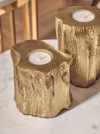Set Of Two Gold Tealight Holders | Akola