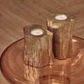 Set Of Two Gold Tealight Holders | Akola