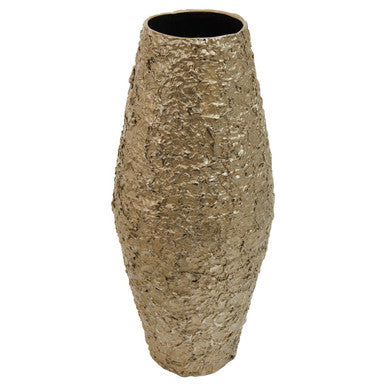 Large Gold Textured Metal Vase | Akola