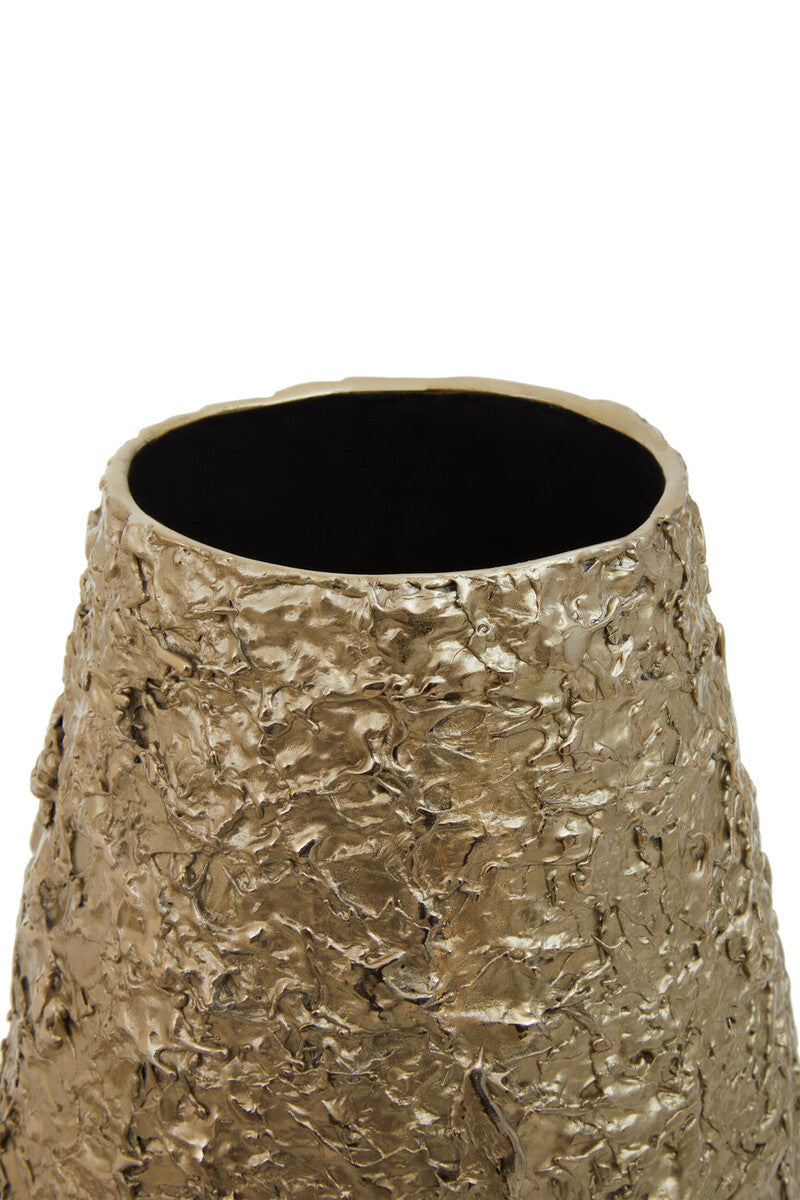 Large Gold Textured Metal Vase | Akola