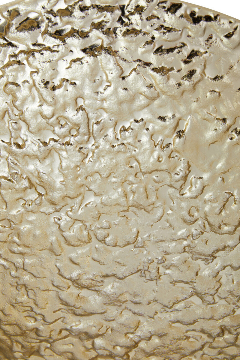 Gold Textured Round Metal Bowl | Akola