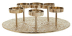 Gold Round Six Pillar Candle Holder | Akola
